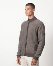 Cargar imagen en el visor de la galería, CHAQUETA CAZADORA PUNTO ACANALADO ARENA/VISÓN