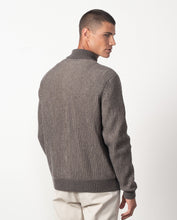 Cargar imagen en el visor de la galería, CHAQUETA CAZADORA PUNTO ACANALADO ARENA/VISÓN