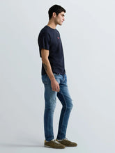 Cargar imagen en el visor de la galería, CAMISETA CON ESTAMPADO CON LOGOTIPO DELANTE Y DETRÁS MARINO