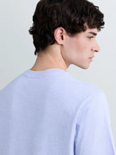 Cargar imagen en el visor de la galería, CAMISETA DE ALGODÓN Y LINO CON INSCRIPCIÓN AZUL