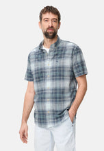 Cargar imagen en el visor de la galería, CAMISA MANGA CORTA CUADROS AZULES VERDE
