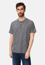 Cargar imagen en el visor de la galería, CAMISETA BOTON CUELLO MIL RAYA MARINO BLANCA