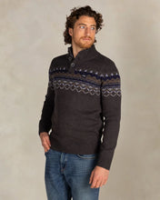 Cargar imagen en el visor de la galería, JERSEY MEDIA CREMALLERA CON GRECA MARRÓN