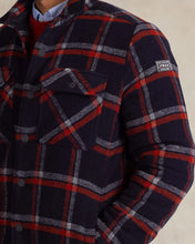 Cargar imagen en el visor de la galería, SOBRECAMISA DE LANA A CUADROS MARINO ROJO