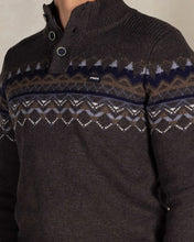 Cargar imagen en el visor de la galería, JERSEY MEDIA CREMALLERA CON GRECA MARRÓN