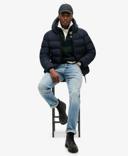 Cargar imagen en el visor de la galería, Itsas urdineko kaputxadun kirol jaka betegarria