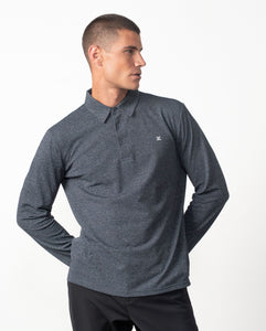 POLO MANGA LAGA ESTRUCTURA GRANITO GRIS