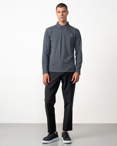 POLO MANGA LAGA ESTRUCTURA GRANITO GRIS