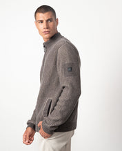 Cargar imagen en el visor de la galería, CHAQUETA CAZADORA PUNTO ACANALADO ARENA/VISÓN
