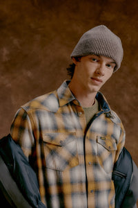 CAMISA KANT CUADROS OCRE