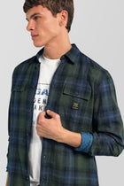 Cargar imagen en el visor de la galería, CAMISA CUADROS VERDES AZULE
