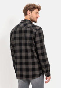 CAMISA GRUESA CUADROS NEGRO GRIS