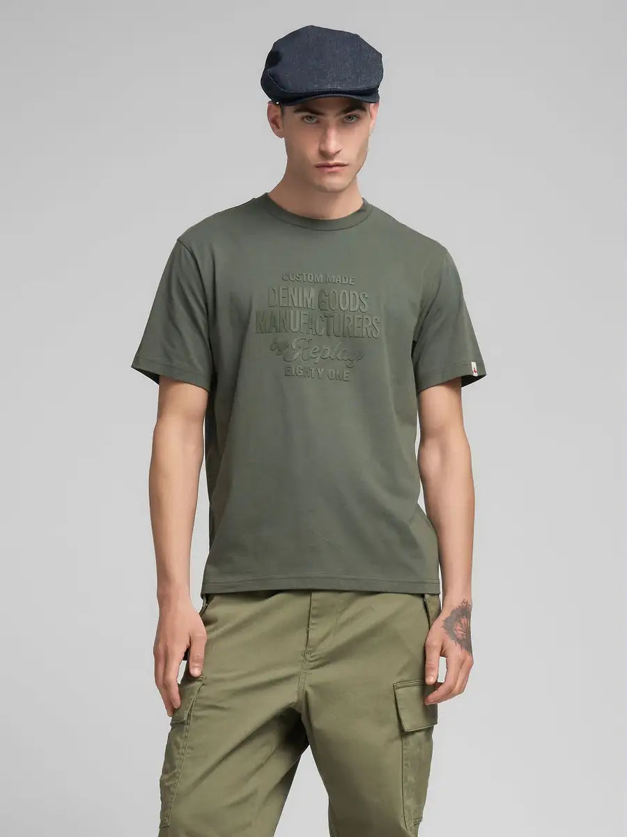 CAMISETA DE PUNTO DE ALGODÓN ORGÁNICO VERDE