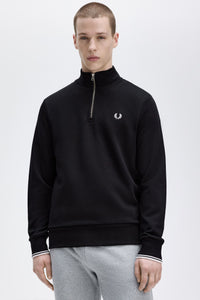 SUDADERA DE MEDIA CREMALLERA NEGRA