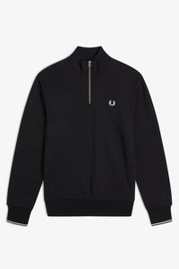 SUDADERA DE MEDIA CREMALLERA NEGRA