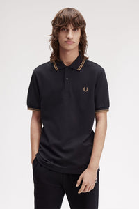POLO FRED PERRY NEGRO/ PIEDRA SOMBREADO