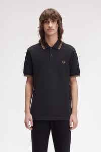 POLO FRED PERRY NEGRO/ PIEDRA SOMBREADO