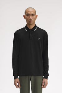POLO MANGA LARGA TWIN FRED PERRY NEGRO