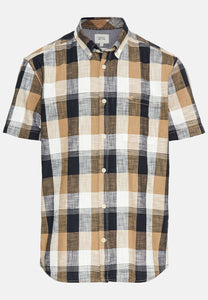 CAMISA MC CUADROS MARRONES MARINO