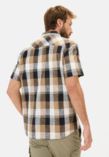 Cargar imagen en el visor de la galería, CAMISA MC CUADROS MARRONES MARINO
