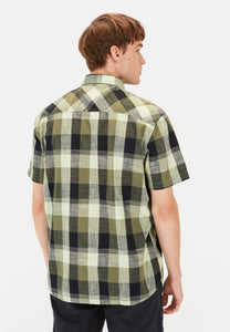 CAMISA MANGA CORTA CUADROS VERDES