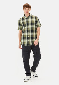 CAMISA MANGA CORTA CUADROS VERDES