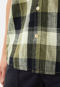 CAMISA MANGA CORTA CUADROS VERDES