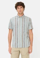 Cargar imagen en el visor de la galería, CAMISA MC FRANJAS VERDE INDIGO
