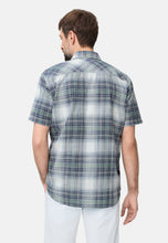 Cargar imagen en el visor de la galería, CAMISA MANGA CORTA CUADROS AZULES VERDE
