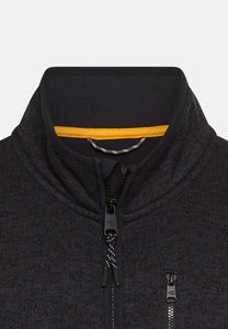 CHAQUETA JASPEADA AZUL NEGRA