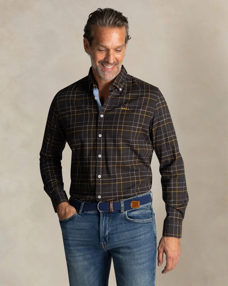 CAMISA DE CUADROS MARRÓN