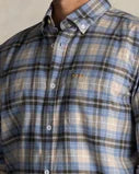 Cargar imagen en el visor de la galería, CAMISA CUADROS AZUL CRUDO
