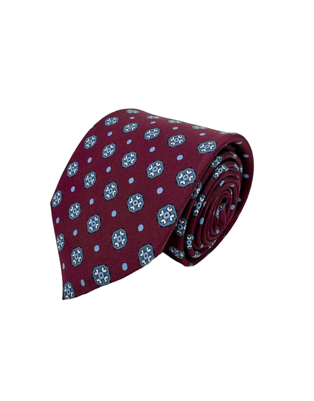 CORBATA ESTAMPADA SEDA TWILL BURDEOS
