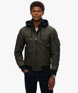 CAZADORA BOMBER VERDE OSCURO
