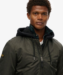 CAZADORA BOMBER VERDE OSCURO