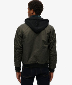 CAZADORA BOMBER VERDE OSCURO