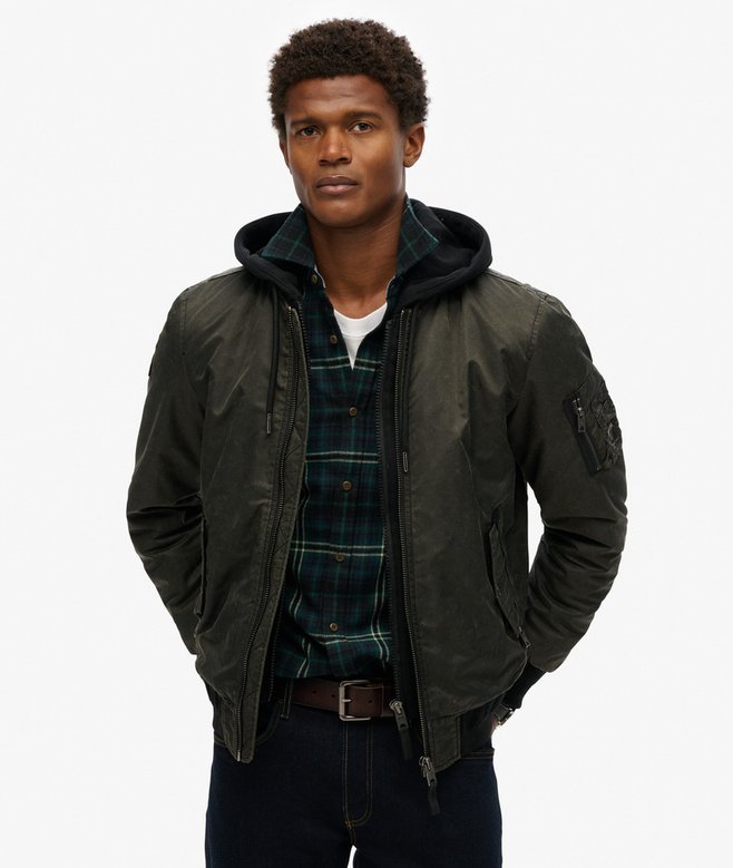 CAZADORA BOMBER VERDE OSCURO